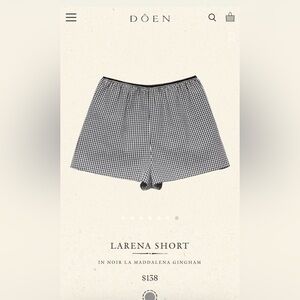 Doen Larena Black Gingham Shorts
